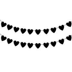 2 Pack Black Heart Garland Banner for Goth Emo Party Gothic