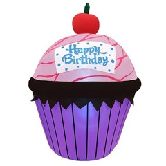 Jumbo Inflatable Happy Birthday Cup Cake Extra Large Birthday Internal Fan