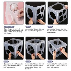 12 Holes Balloon Sizer Cube Box – Collapsible Plastic Measurement Tool for De…