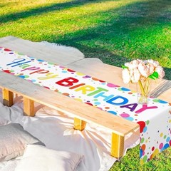 Pc Polka Dot Happy Birthday Table Runner3 x 7Inches Happy Birthday Table 1