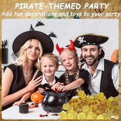 100 PCS Pirate Gold Coins Plastic Play Treasure Coins Pirate Treasure Fake Kids