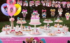 LOL Surprise Dolls Party Decoration Balloons Cake Topper Banner Tablecloth Swirl