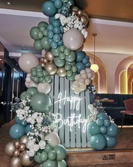 Dusty Green Blue Balloon Garland Arch Kit,116pcs Green Blue Haze Blue White S…