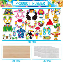 Luau Party Decorations, 30PCS Hawaiian Photo Booth Props Kit, Tropical Aloha Th