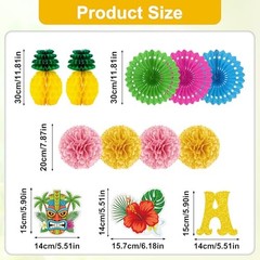 Luau Party Decorations Party Supplies with Aloha 15 Pcs Hawaiian Tropical