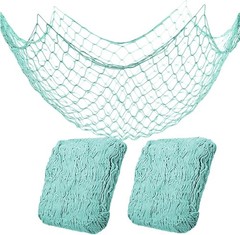 2 Pack Fish Net Decorations for Party, Natural Cotton Hawaiian Party Fishing …