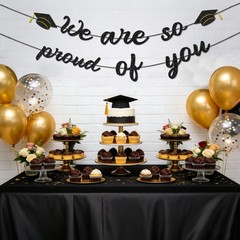 2026 Graduation Decorations Banner – Party Large, black