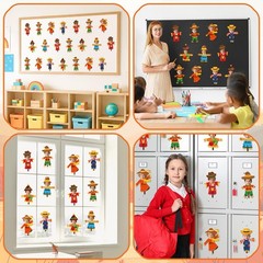 48 Pcs Fall Scarecrow Paper Photo Cutouts for Thanksgiving Bulletin Board Decor