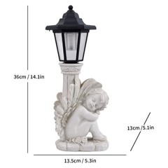 Outdoor Roman Column Knee Angel Solar Light for Garden and Patio Decor