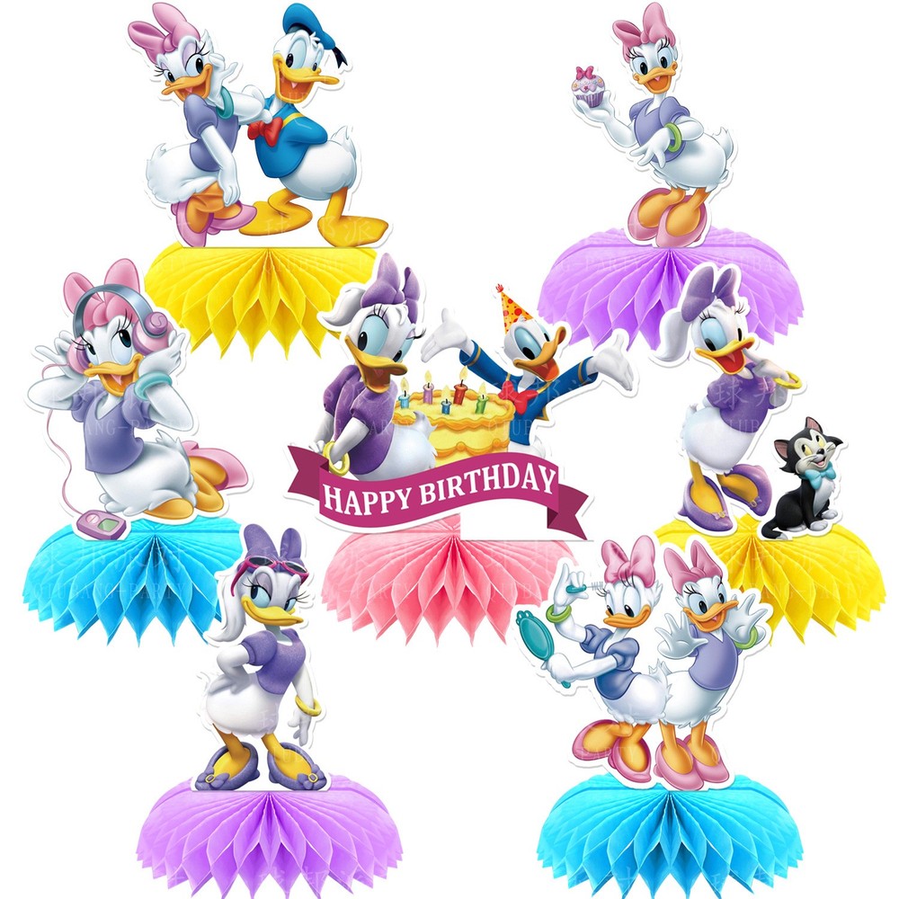 Daisy Duck Honeycomb Centerpieces Table Toppers Decore for Birthday Party Decor