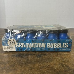 Graduation Party Blow Bubbles! – 24 Mini Graduate Hat & Gown Shaped Bottles VTG
