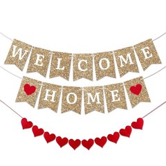 Gold Welcome Home Banner – Fully Assembled and Ready to