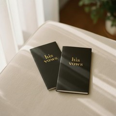 LGBTQ Premium Leather Vow Books His His Booklet Wedding Essentials Black Set