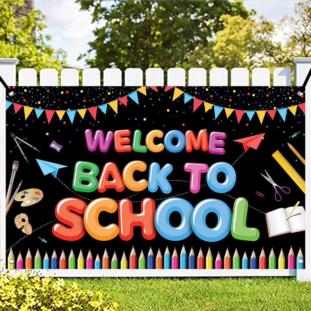 , Welcome Back To School Banner – XtraLarge, 72×44 Inch | Back To School Back…