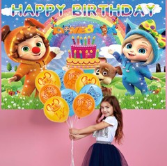 Dave and Ava Party Supplies Birthday Decorations Set Balloons Cake Topper Banner