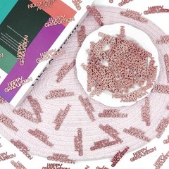 Rose Gold Happy Graduation Confetti Class of 2026 120 PCS Glitter Party Decor