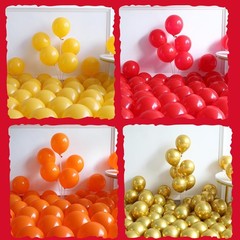 Fire Balloon Garland Arch Kit, 144pcs Red Yellow Chrome Gold Balloons with Fi…