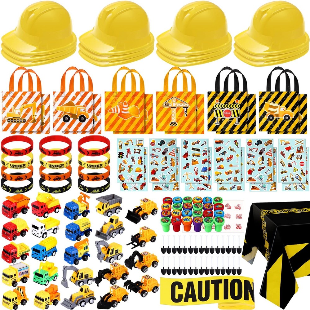 148 Pcs Construction Birthday Party Supplies Include 12 Construction Hats, 24…