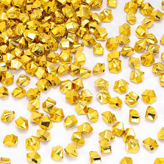 520PCS Fake Gold Ice Rocks, 0.5Inch Acrylic Ice Fake Plastic Gold Nuggets Gem…