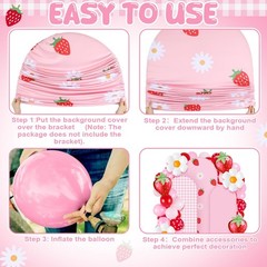 Foilswirl 34 Pieces Strawberry Birthday Party Decorations 4ft 5ft 6ft Arch Ba…