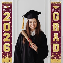 2026 Graduation Party Decorations – Maroon Gold Class of 2026 Congrats Grad P…