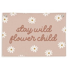 Girls Room Wall Decor, Floral Canvas Banner Wildflower Linen Hanging for Nurs…