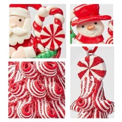 Christmas Soft Pottery Pendant Santa ChristmasTree Ornament