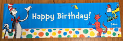 Dr Seuss Happy Birthday Banner Cat in Hat, Fox Socks, Sam Heavy Vinyl 60″ x 18″