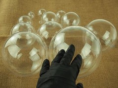 Small-Jumbo Clear Plastic Balls Orbs Spheres Bola Hanging Ornaments Party Favor