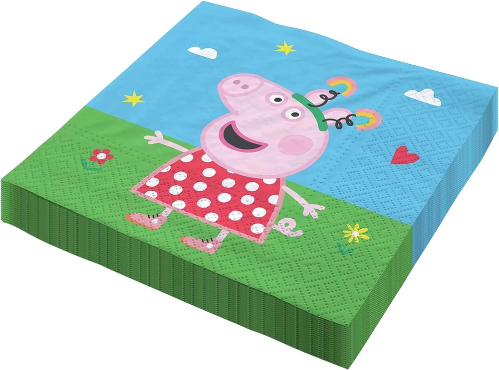 Peppa Pigg paper napkins multicolored 20 pcs 12.9×12.9 in 3 ply