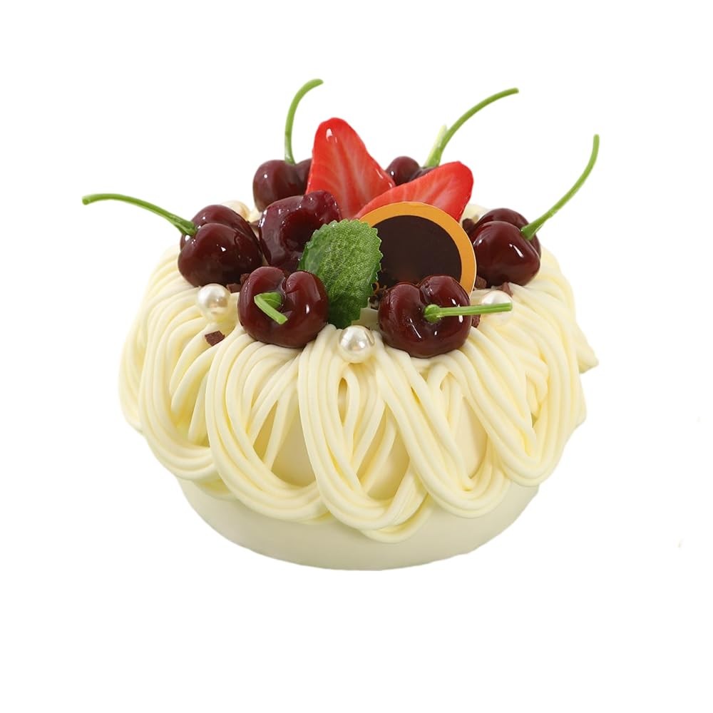 Fake Cake Dessert Artificial Cake with Cream Cherry Fake Cupcake Faux Food Mo…