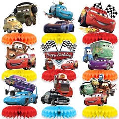 Cars Honeycomb Centerpieces Table Toppers Decore for Birthday Party Decor