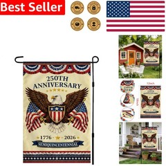 USA 250th Anniversary Garden Flag – Patriotic 4th July Linen Decor