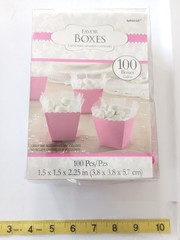 Favor boxes sealed pack(100) red/pink