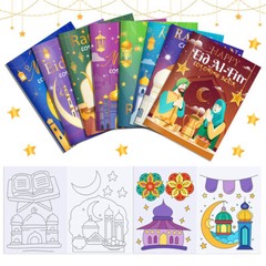 Ramadan Eid Mubarak Party Mini Coloring Book Graffiti Painting Book ET