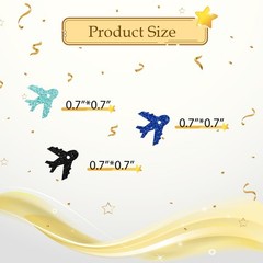 100 PCS Airplane Confetti Blue Black Glitter Plane Table Scatters Party Decor