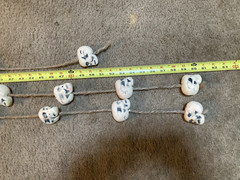 HANGING STRINGS OF SKULLS Halloween Party Decoration, Foam Skulls on Ropes.