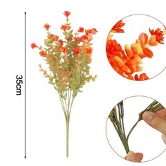 16 Piece Artificial Eucalyptus Flowers Set with Autumn Colors for Outdoors
