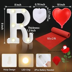 Light Up Marry Me Letters, 24 LED Candles, 2000 Rose Petals, Engagement Decor