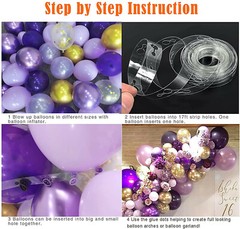 QC9 Large Arch Kit pink purple silver rose balloon decoration accessories pump