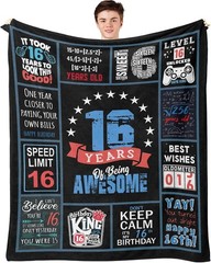 Funny Printed Flannel Throw Blanket – Best 16th Birthday Gift for Boys 60×50”