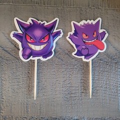 Pokemon GENGAR Happy Birthday String Banner & Cake / Cupcake Toppers (B2-G1)