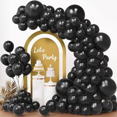 154pcs Black Balloons Different Sizes 18 12 10 5 Inches for Garland Arch Kit,…