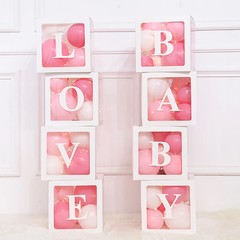 Baby Shower Box Transparent Letter Balloon Box Birthday Wedding Party Docoration