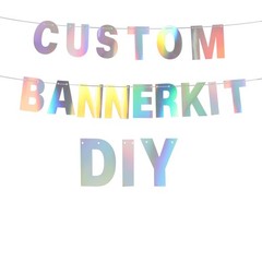 DIY Banner Kit with Letters Banner Letters Holographic Customizable Banners