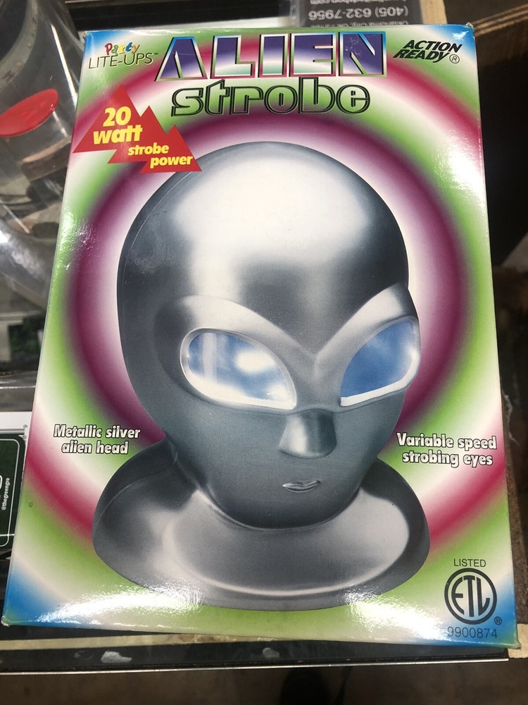 1999 Vintage PARTY LITE-UPS ALIEN 20 WATT STROBE LIGHT HEAD New In Box