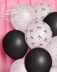 , Black + White Bow Latex Balloons – 24 pk, 12″ | Bachelorette Decorations, A…