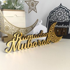 Ramadan Mubarak Acrylic Ornament Eid Mubarak Ramadan Kareem Decoration JQ
