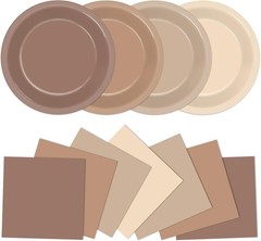 48Pcs Boho Baby Shower Decorations 7″ Gradient Brown Disposable Paper Plates and