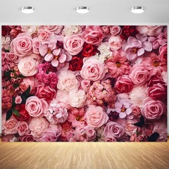 10x8ft Flower Backdrop Pink Red Rose Flowers Floral Wall Photography Background